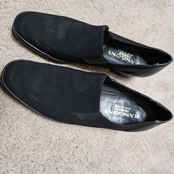 Rangoni Firenze Women's Size 7 AA Black Low Block Heels Pump Square Toe Shoes - Picture 2 of 5